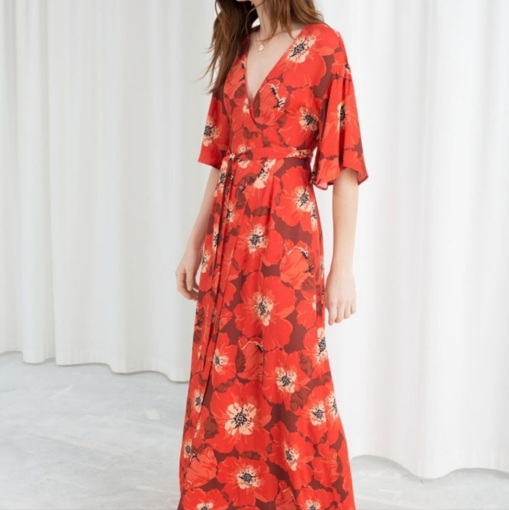 & Other Stories Floral Wrap Maxi Dress